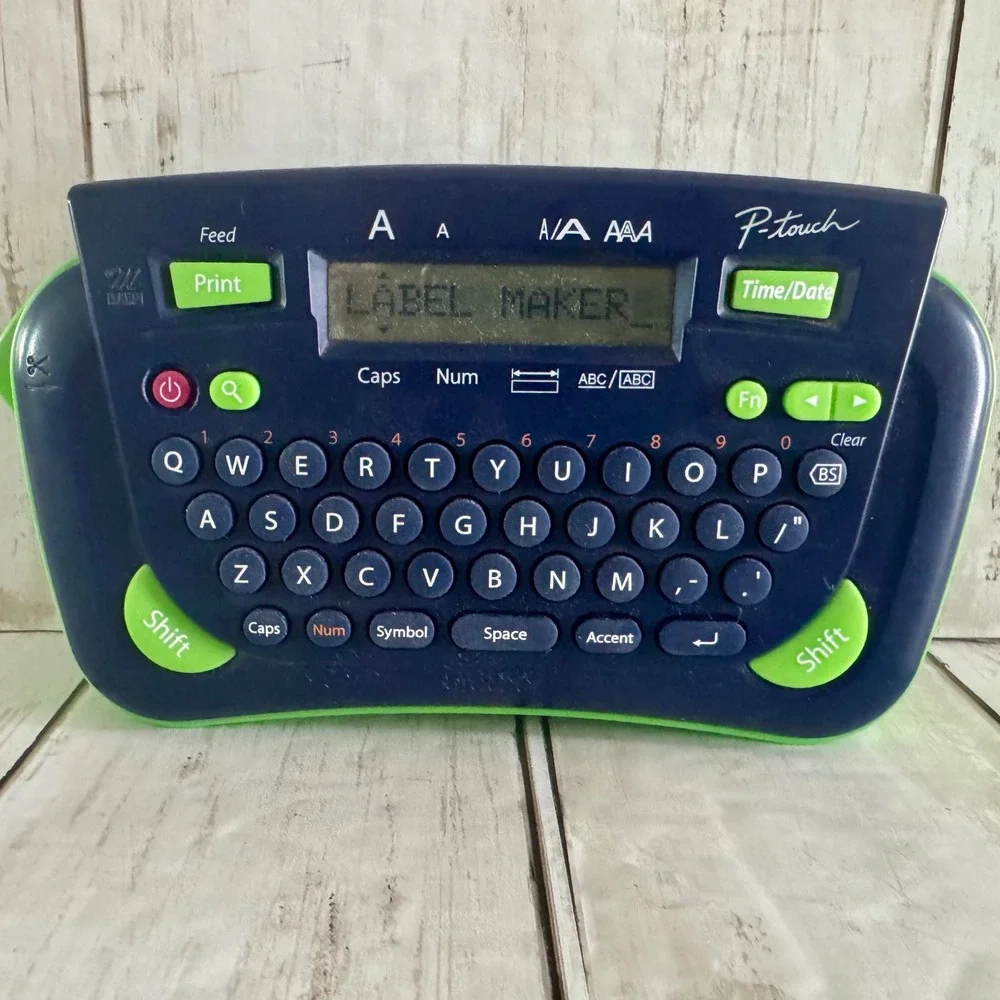 Brother P-touch PT-80 Electronic Labeling System Blue Green Handheld Label Maker